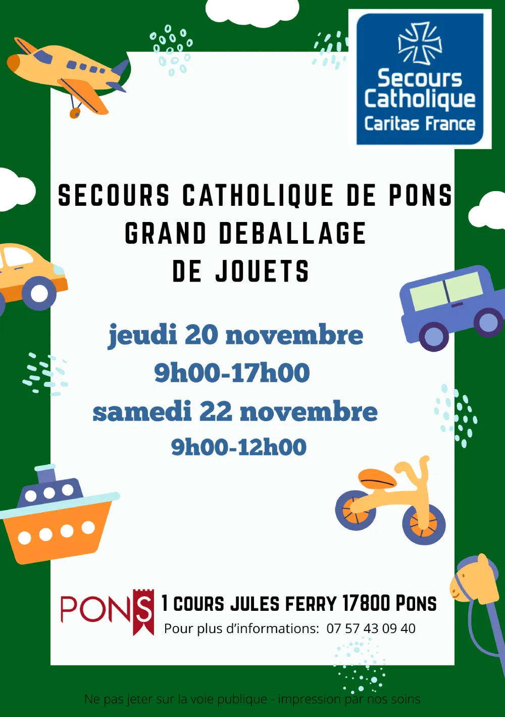 Grand déballage de jouets à Pons