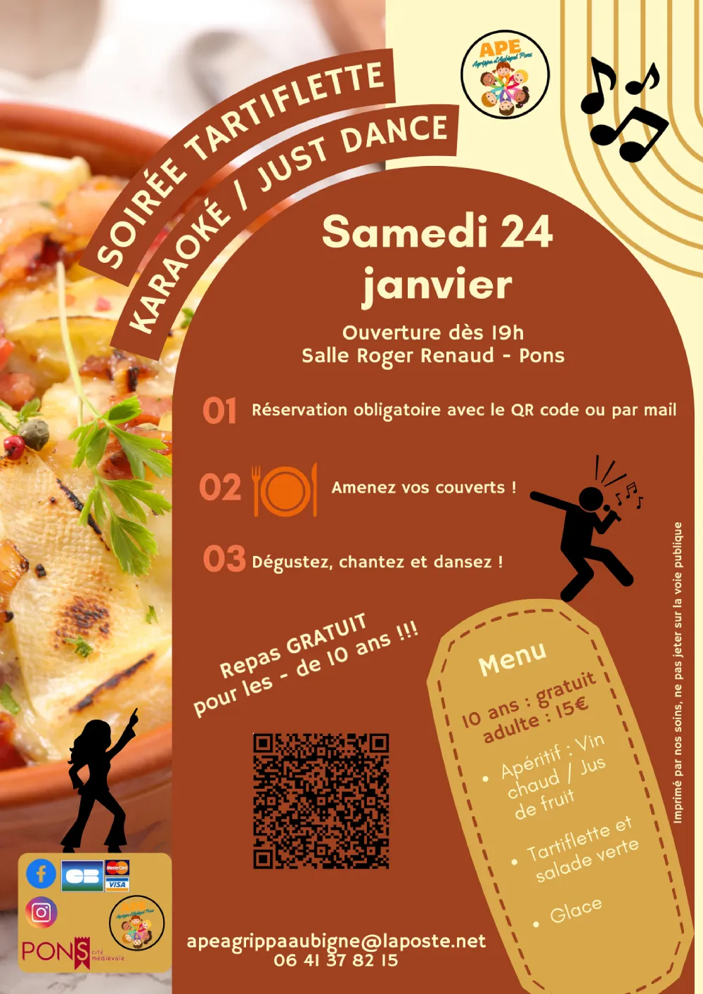 Soirée Tartiflette à Pons - 24 janvier 2026
