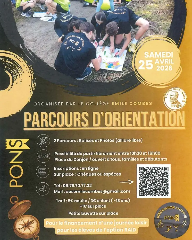 Parcours d'orientation au collège de Pons