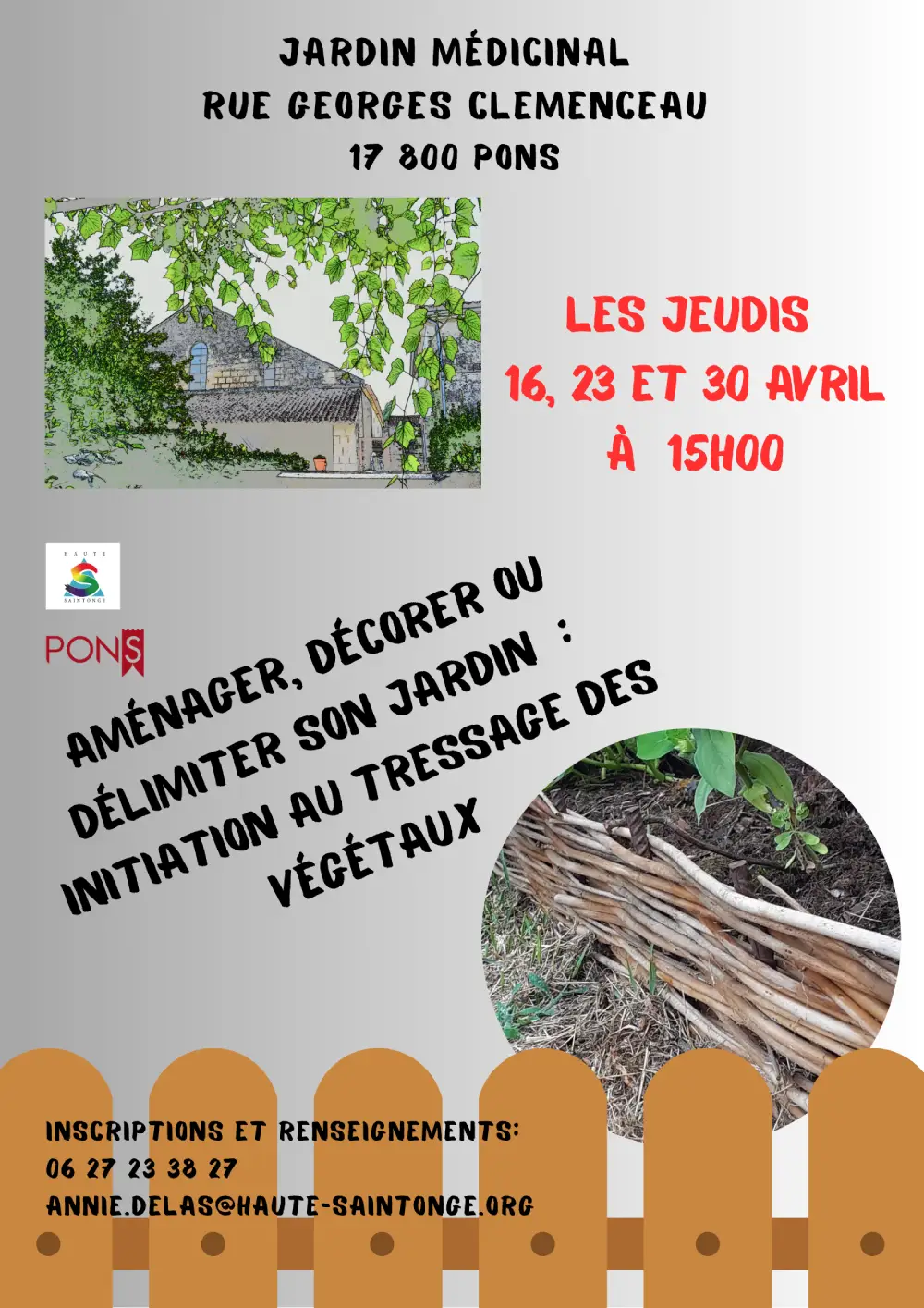 Animation décoration de jardin au Jardin médicinal de Pons _ Avril 2026